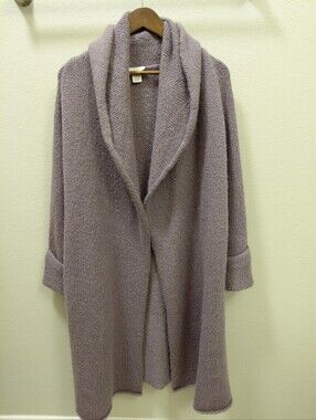 Soft Surroundings Lavender Cozy Open-Front Cardigan